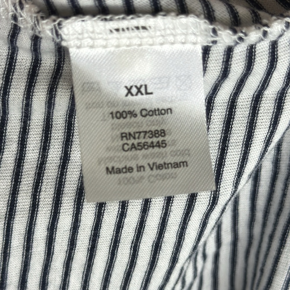 J. CREW Women 100% Cotton Black White Mini Dress Size XXL Stripe Ruffle Stretch - Picture 8 of 8